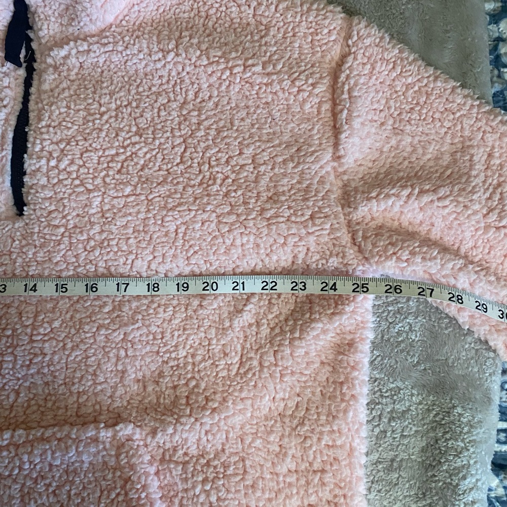 No Boundaries Pink Sherpa Pullover with Black Trim. Sz L - Picture 2 of 4